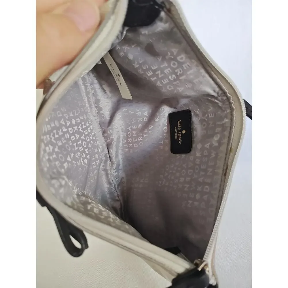 Kate Spade‎ Shoulder Bag Champagne Gold Ribbon PVC Silver Leather strap
